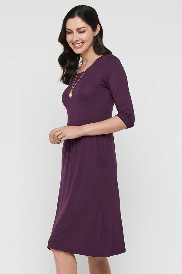 Organic Bamboo 3/4 Sleeve Beth Maternity Dress Dress from Bamboo Body maternity store australia