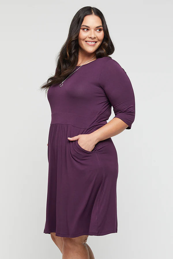 Organic Bamboo 3/4 Sleeve Beth Maternity Dress Dress from Bamboo Body maternity store australia