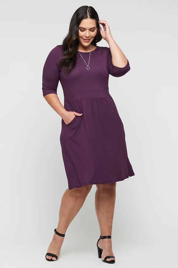 Organic Bamboo 3/4 Sleeve Beth Maternity Dress Dress from Bamboo Body maternity store australia