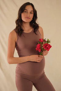 Organic Bamboo Ruched Maternity Singlet (Copy) Tank Top from Bamboo Body maternity store australia