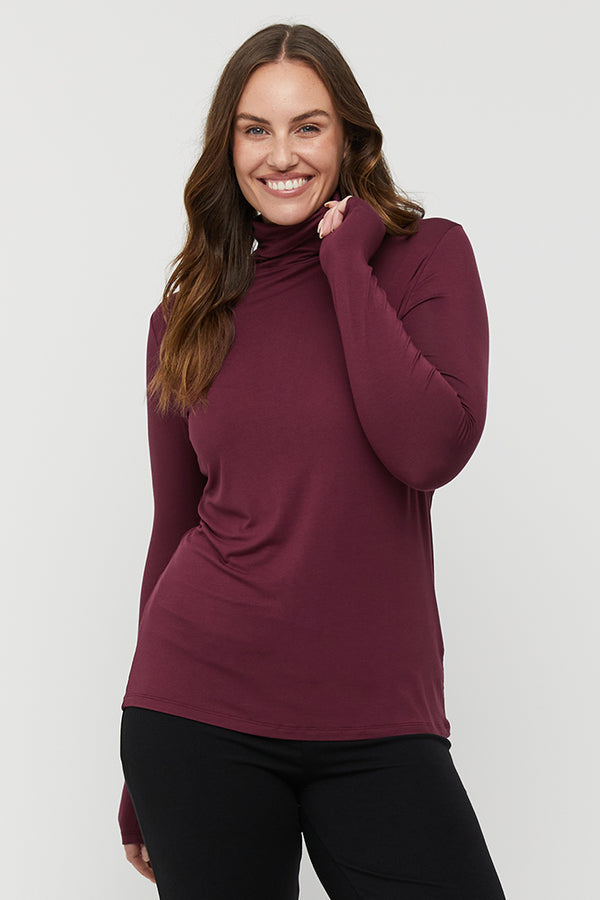 Organic Bamboo Maternity Turtle Neck Maternity Top from Bamboo Body maternity store australia