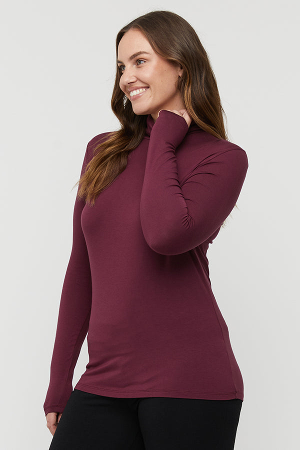 Organic Bamboo Maternity Turtle Neck Maternity Top from Bamboo Body maternity store australia