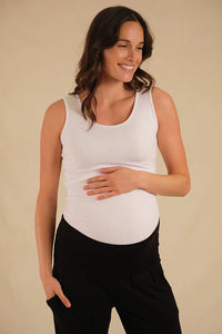 Organic Bamboo Ruched Maternity Singlet Tank Top from Bamboo Body maternity store australia