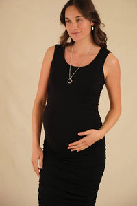 Organic Bamboo Ruched Tank Maternity Dress Dress from Bamboo Body maternity store australia