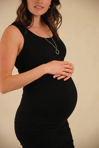 Organic Bamboo Ruched Tank Maternity Dress Dress from Bamboo Body maternity store australia