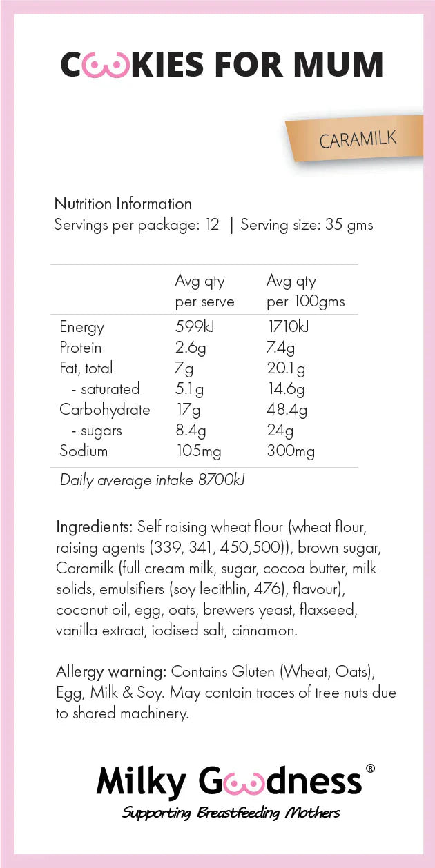 Biscoff Lactation Cookies (Dairy Free) | Milky Goodness Lactation Cookies from Milky Goodness maternity store australia