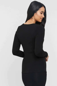 Organic Bamboo L/S Cross Front Maternity & Nursing Top Maternity Top from Bamboo Body maternity store australia