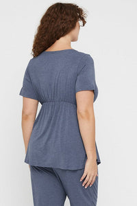 Organic Bamboo Short Sleeve Cross Front Maternity & Nursing Top