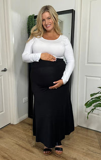 Organic Bamboo Lana Long Maternity Skirt Maternity Skirt from Bamboo Body maternity store australia