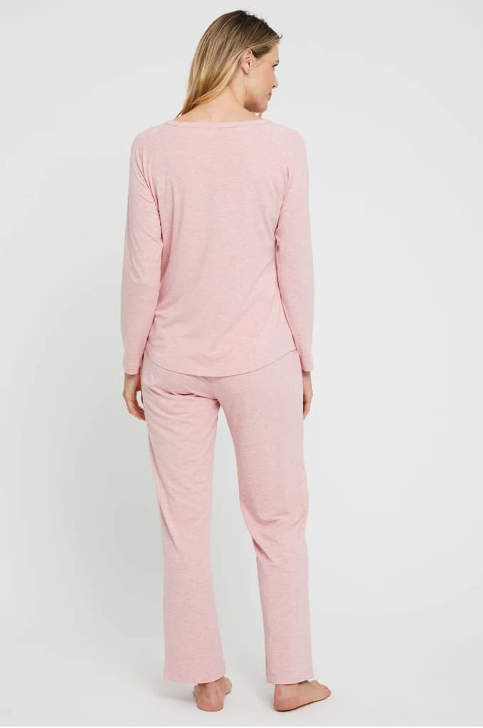 Organic Bamboo Long Sleeve Nursing Henley Top