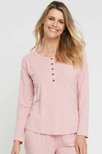 Organic Bamboo Long Sleeve Nursing Henley Top