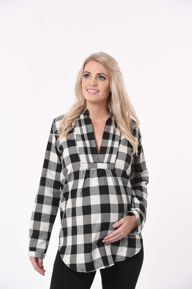Maternity Check Shirt (Final Sale) Top from Meamama maternity online store brisbane sydney perth australia