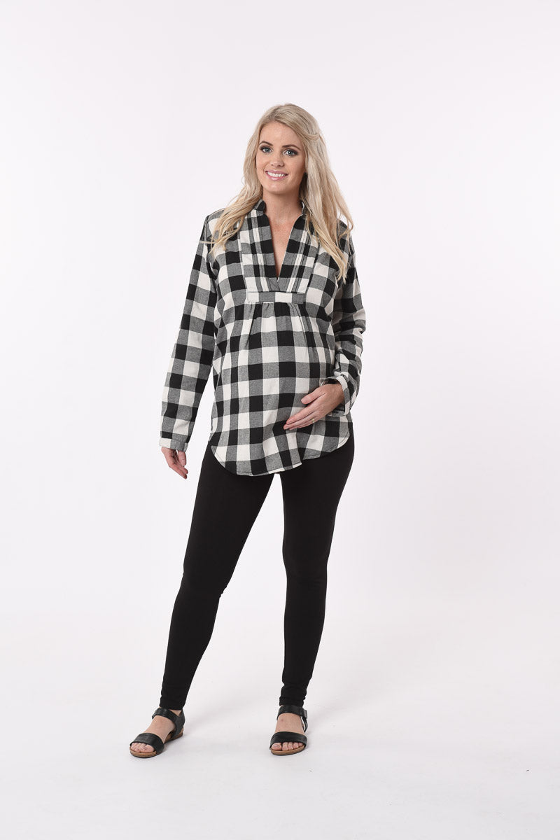Maternity Check Shirt (Final Sale) Top from Meamama maternity online store brisbane sydney perth australia