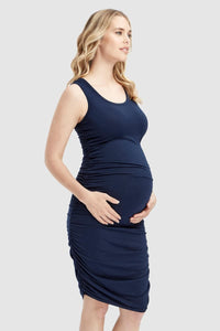 Organic Bamboo Ruched Tank Maternity Dress