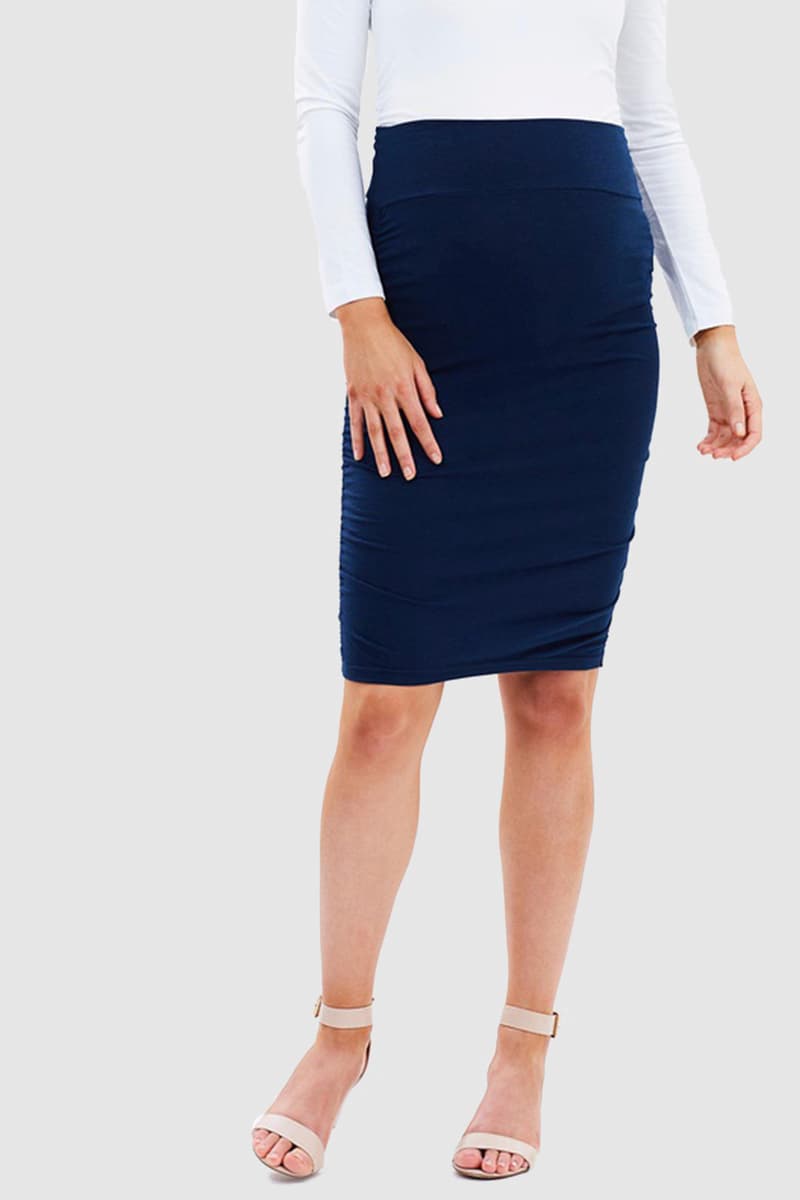 Organic Bamboo Maternity Ruched Skirt