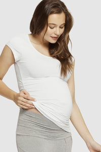 Organic Bamboo Ruched Maternity Top