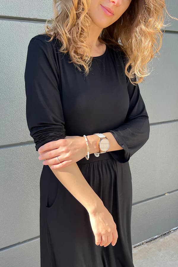 Organic Bamboo 3/4 Sleeve Beth Maternity Dress