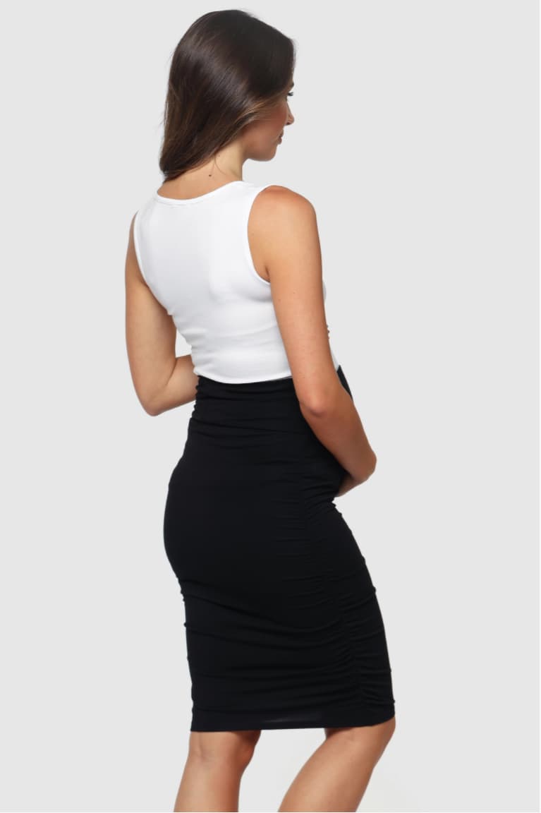 Organic Bamboo Maternity Ruched Skirt