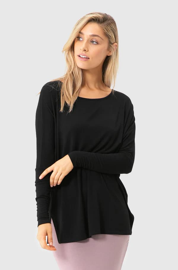 Organic Bamboo Liv Long Sleeve Slouch Maternity Top