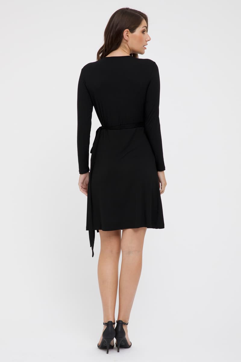 Organic Bamboo Long Sleeve Nursing Wrap Dress