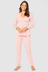 Organic Bamboo Long Sleeve Cross Front Maternity & Nursing Top