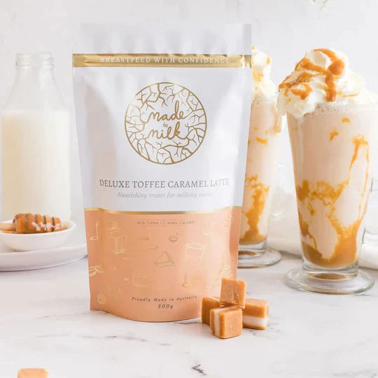 Toffee Caramel Lactation Latte Lactation Hot Chocolate from Made to Milk maternity online store brisbane sydney perth australia