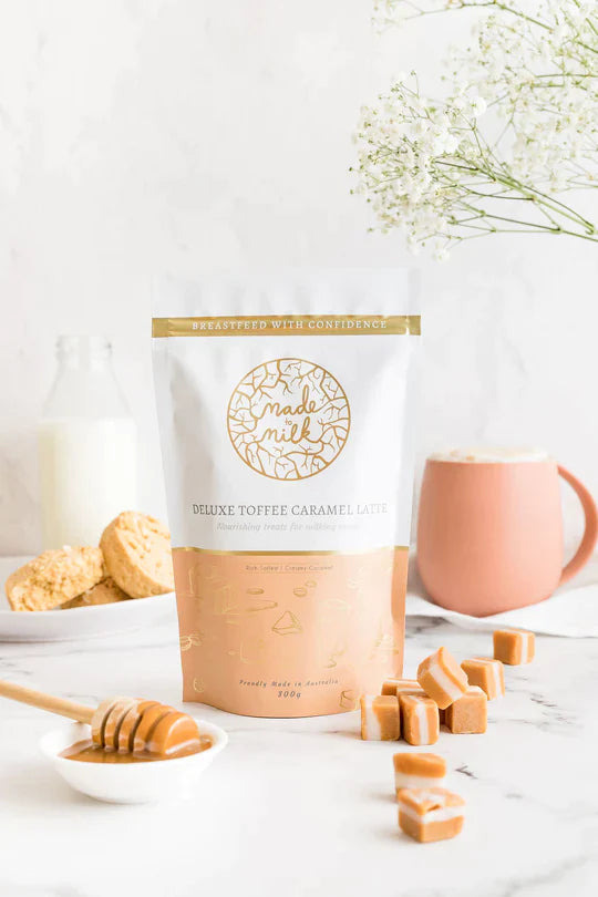 Toffee Caramel Lactation Latte Lactation Hot Chocolate from Made to Milk maternity online store brisbane sydney perth australia