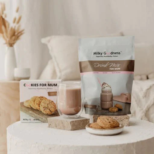 Lactation Chocolate Drink Mix Lactation Cookies from Milky Goodness maternity online store brisbane sydney perth australia