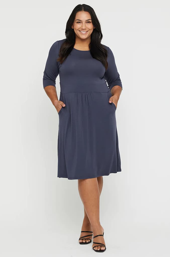 Organic Bamboo 3/4 Sleeve Beth Maternity Dress