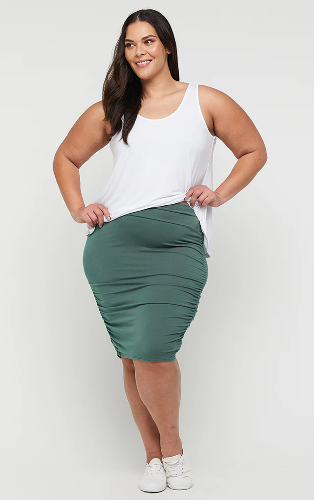 Organic Bamboo Maternity Ruched Skirt Skirt from Bamboo Body maternity online store brisbane sydney perth australia