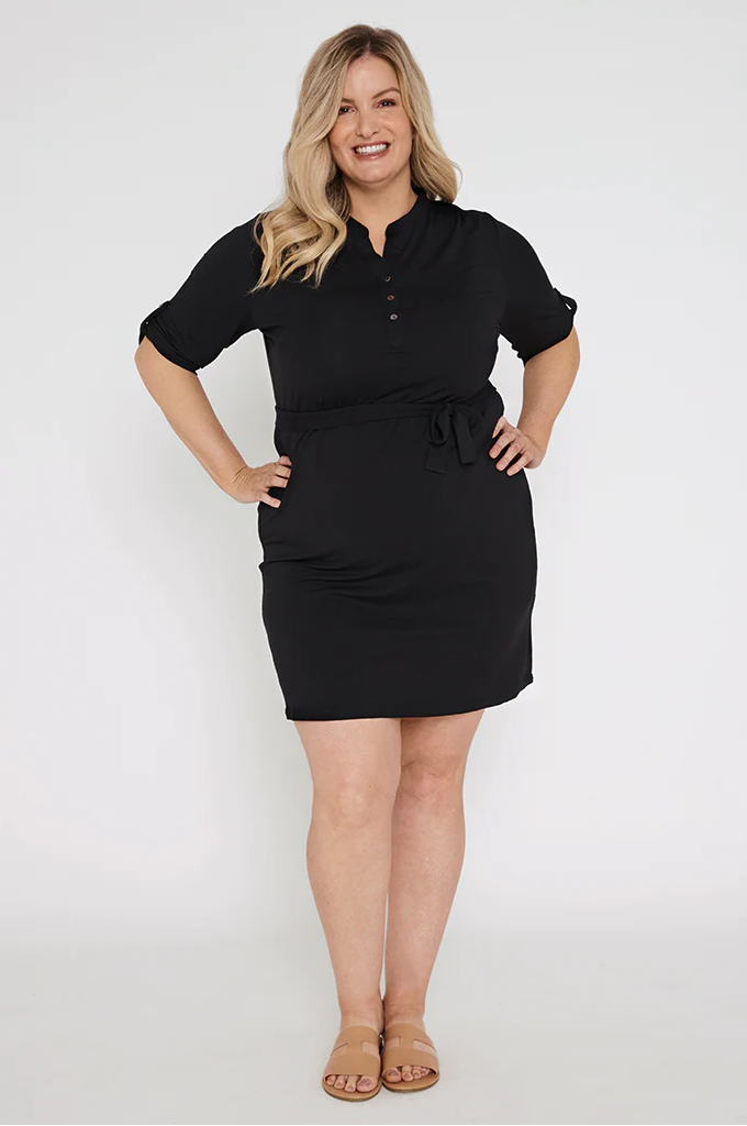 Organic Bamboo Tab Sleeve Nursing Dress Dress from Bamboo Body maternity store australia