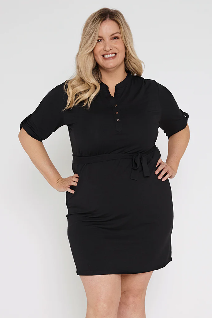Organic Bamboo Tab Sleeve Nursing Dress Dress from Bamboo Body maternity store australia
