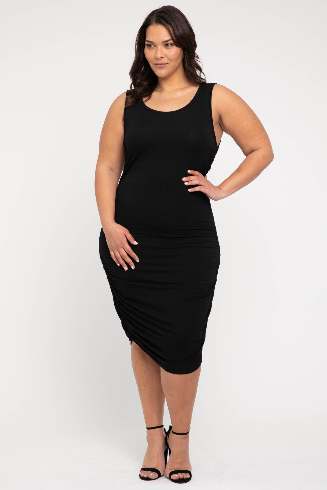 Organic Bamboo Ruched Tank Maternity Dress