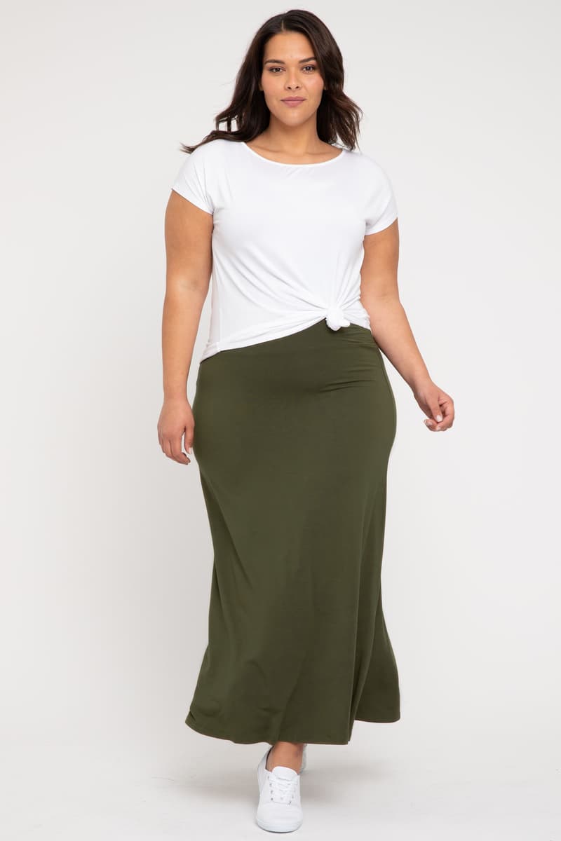Organic Bamboo Lana Long Maternity Skirt