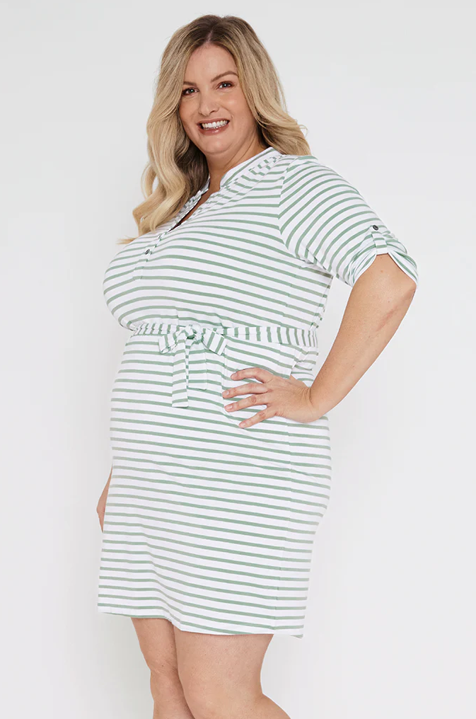 Organic Bamboo Tab Sleeve Nursing Dress Nursing Dress from Bamboo Body maternity online store brisbane sydney perth australia