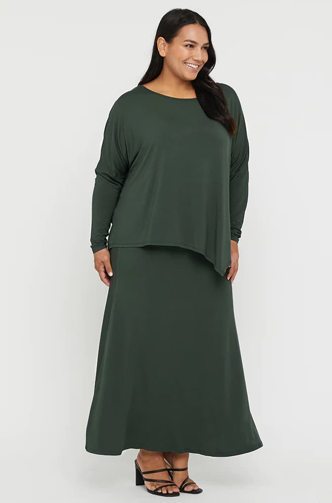 Organic Bamboo Lana Long Maternity Skirt