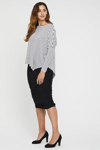 Organic Bamboo Long Ruched Maternity Skirt