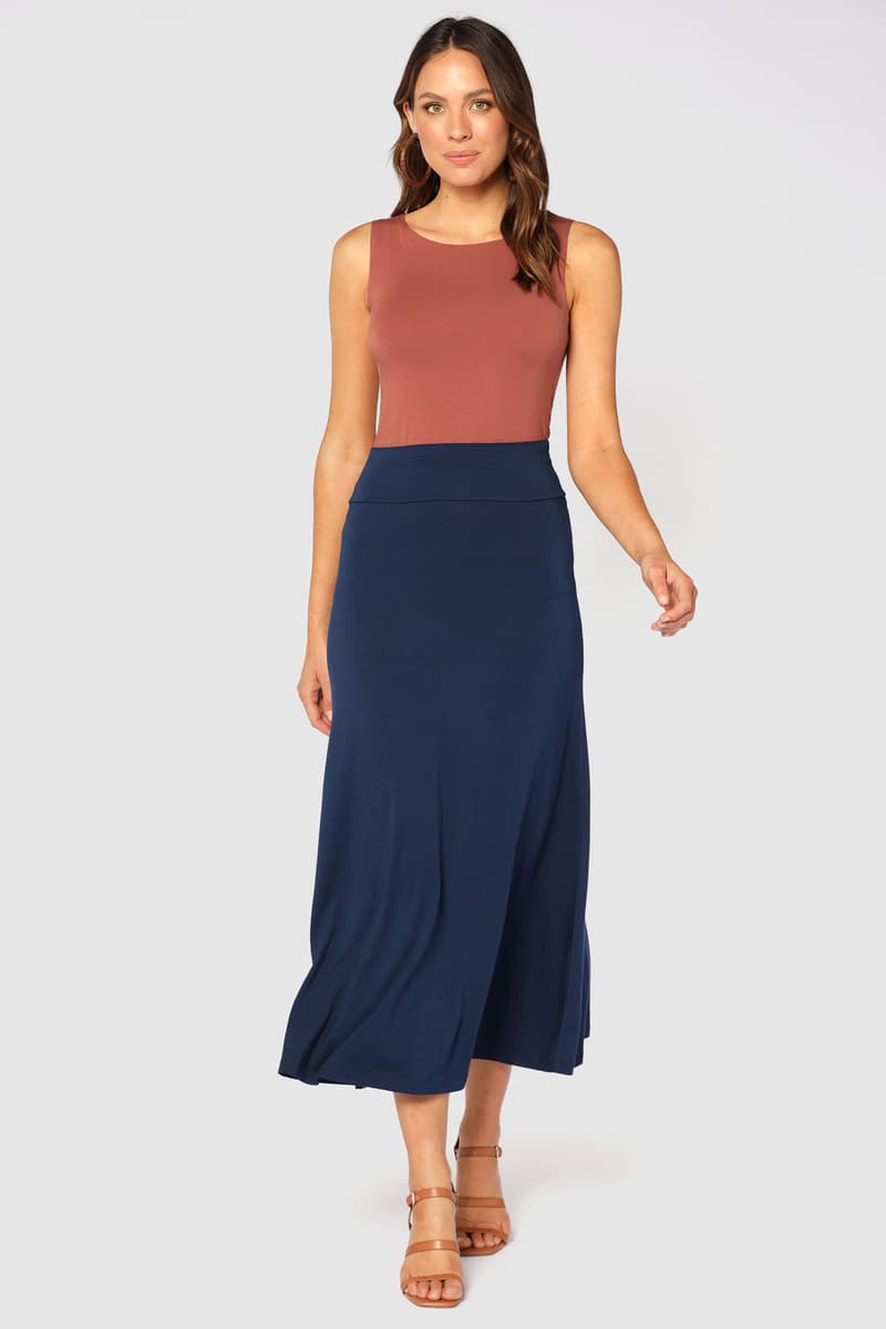 Organic Bamboo Lana Long Maternity Skirt