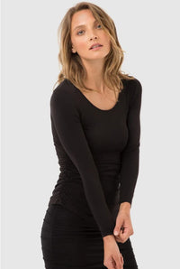 Organic Bamboo Long Sleeve Ruched Maternity Top