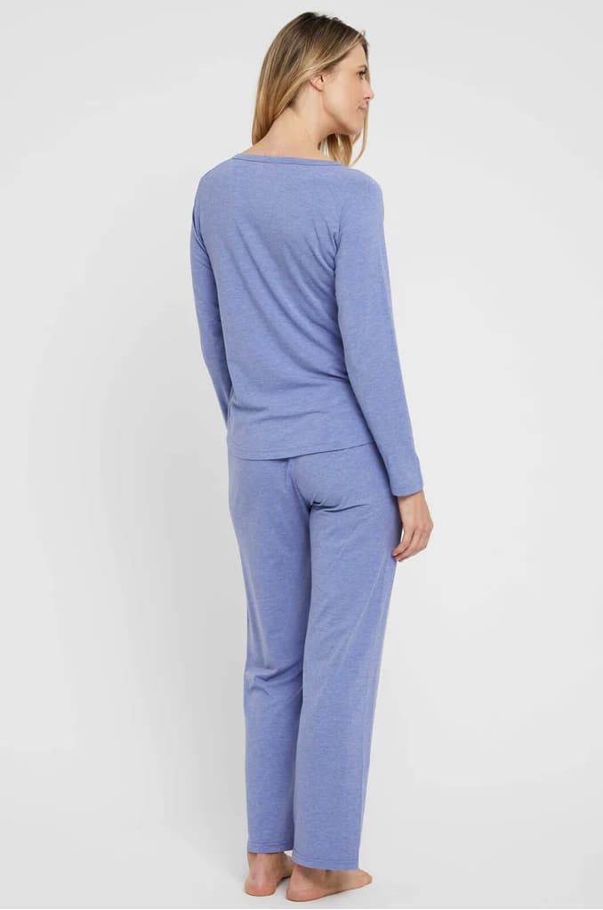 Organic Bamboo Long Sleeve Nursing Henley Top