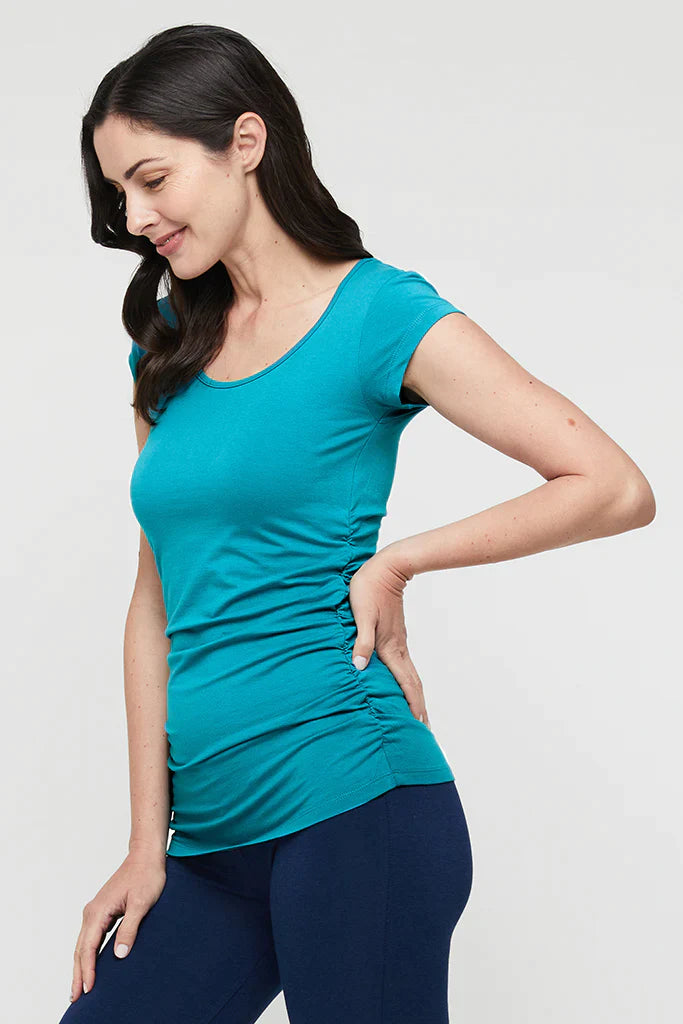 Organic Bamboo Ruched Maternity Top Top from Bamboo Body maternity online store brisbane sydney perth australia