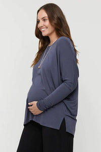 Thumbnail for Organic Bamboo Liv Long Sleeve Slouch Maternity Top Maternity Top from Bamboo Body maternity online store brisbane sydney perth australia