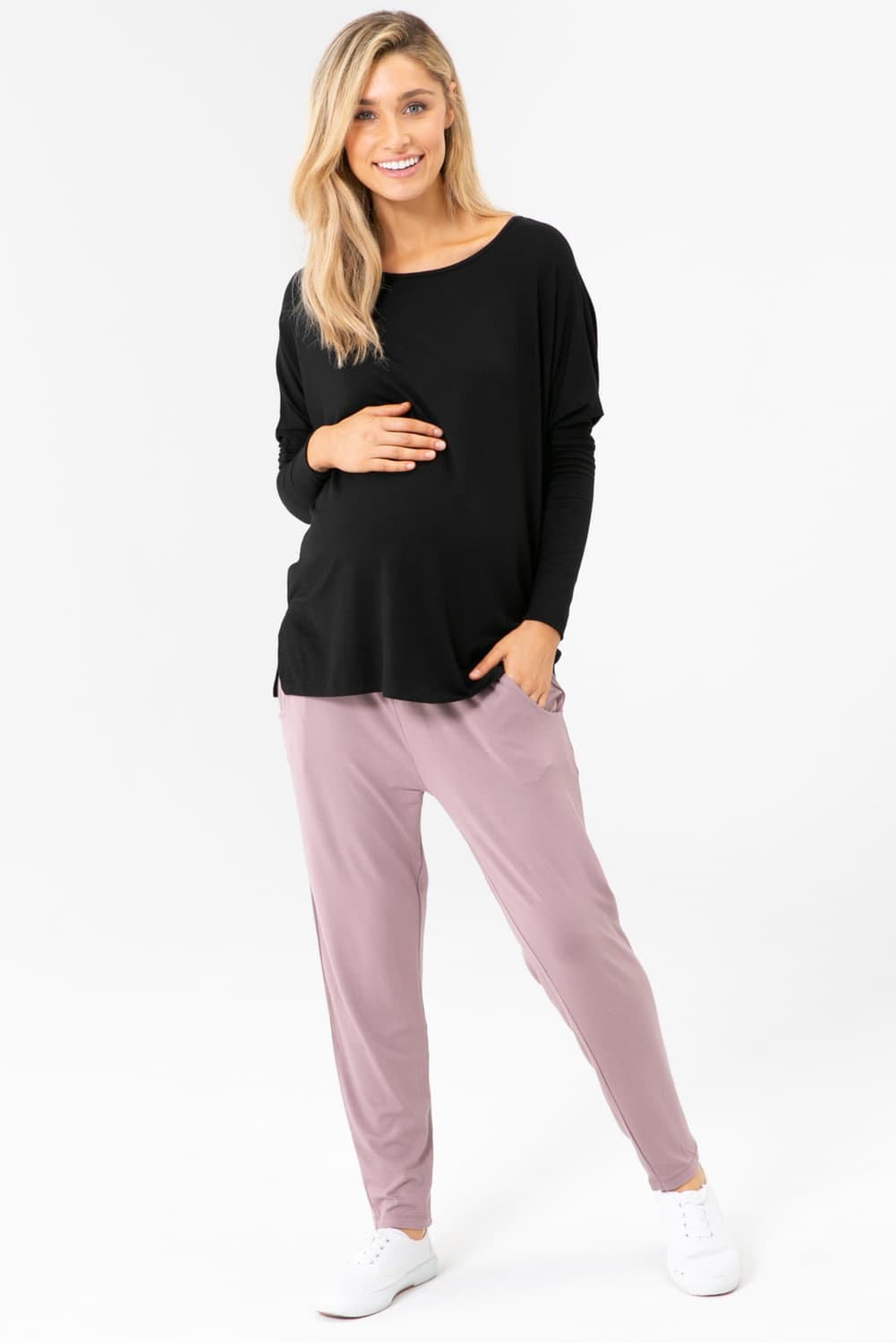 Organic Bamboo Liv Long Sleeve Slouch Maternity Top