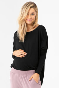 Organic Bamboo Liv Long Sleeve Slouch Maternity Top