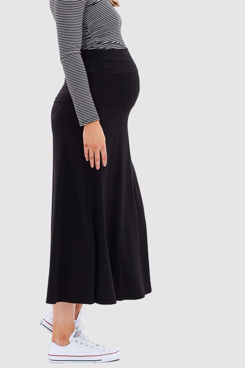 Organic Bamboo Lana Long Maternity Skirt