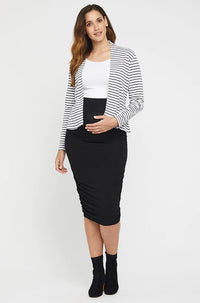 Organic Bamboo Long Ruched Maternity Skirt