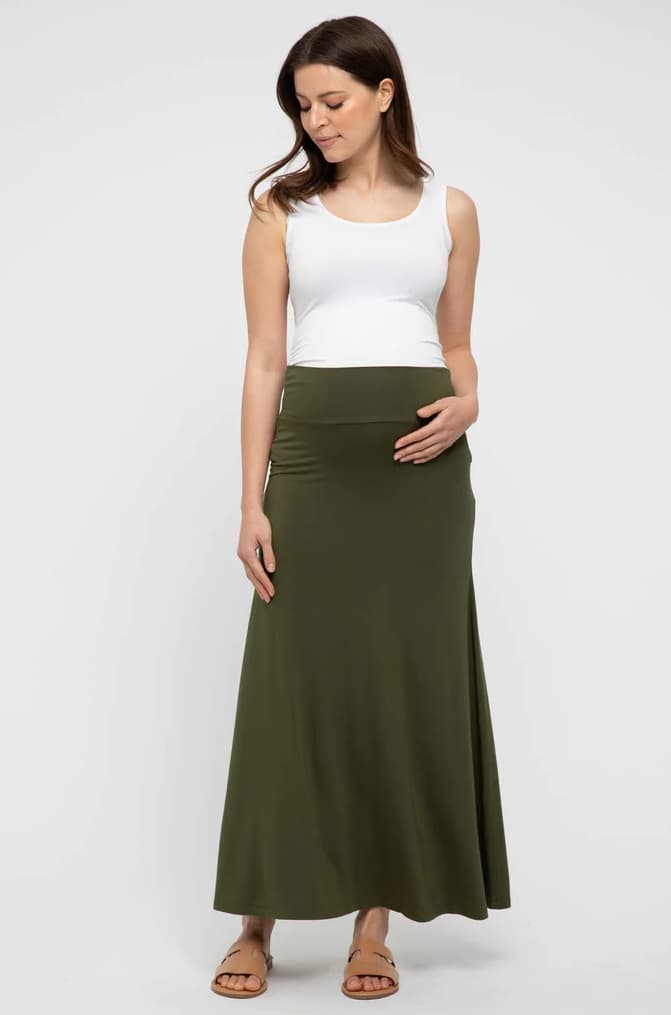 Organic Bamboo Lana Long Maternity Skirt