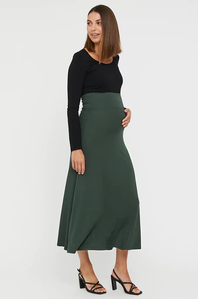 Organic Bamboo Lana Long Maternity Skirt