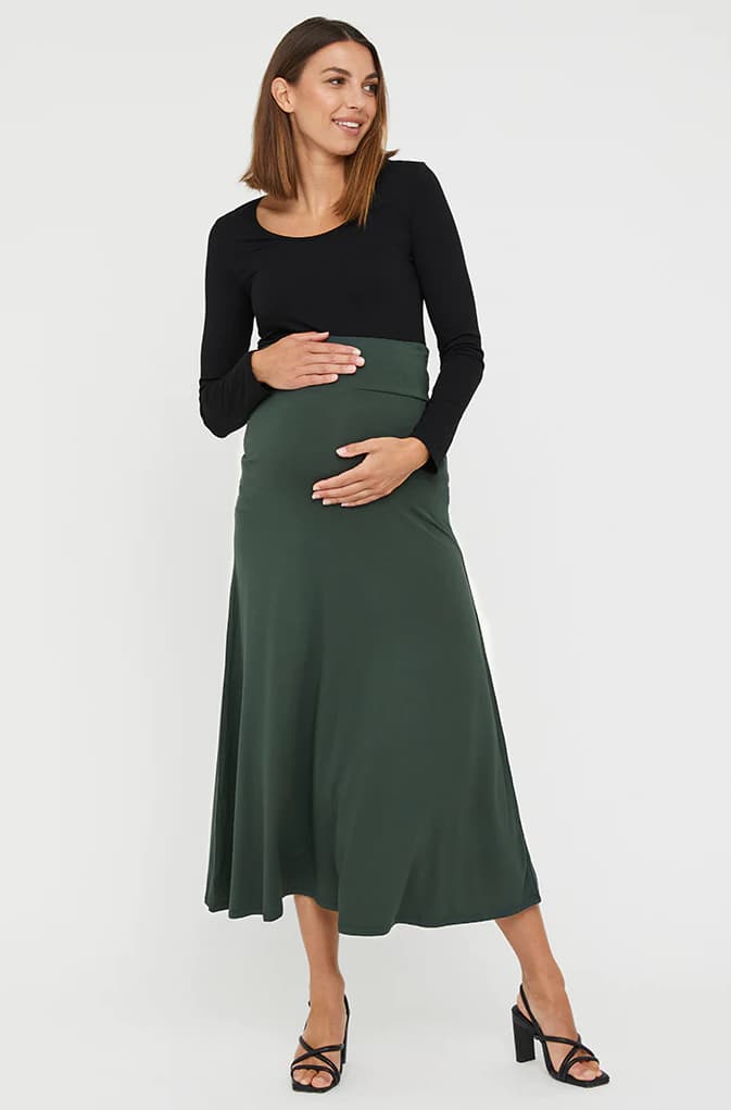 Organic Bamboo Lana Long Maternity Skirt