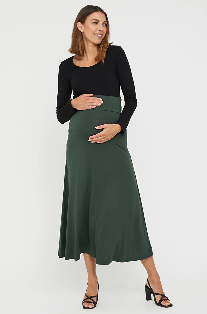 Organic Bamboo Lana Long Maternity Skirt Maternity Skirt from Bamboo Body maternity online store brisbane sydney perth australia